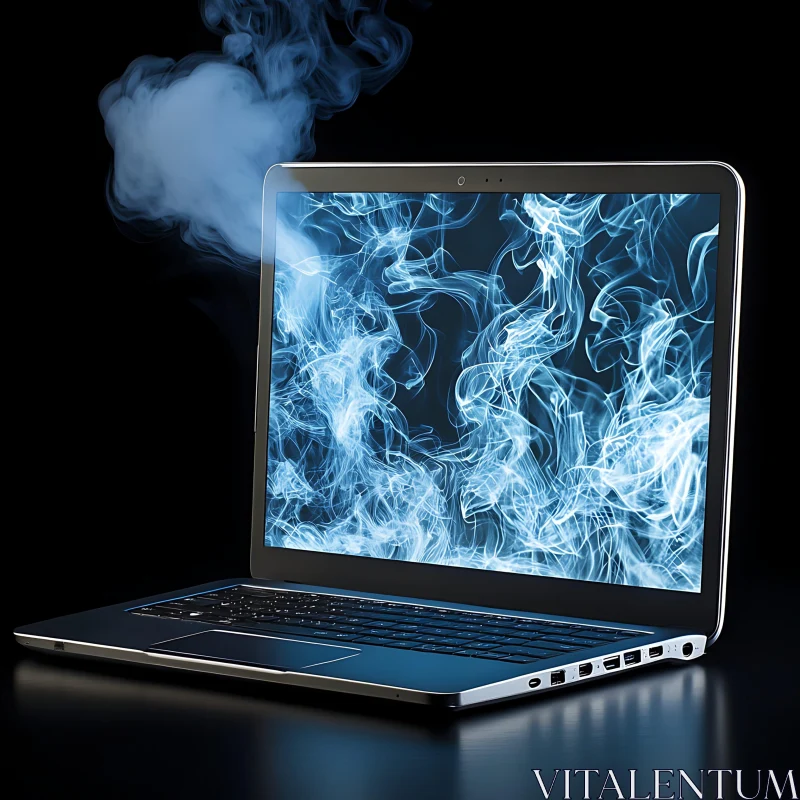 Digital Smoke from Laptop AI Image