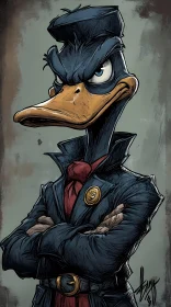 Authoritative Cartoon Duck Character