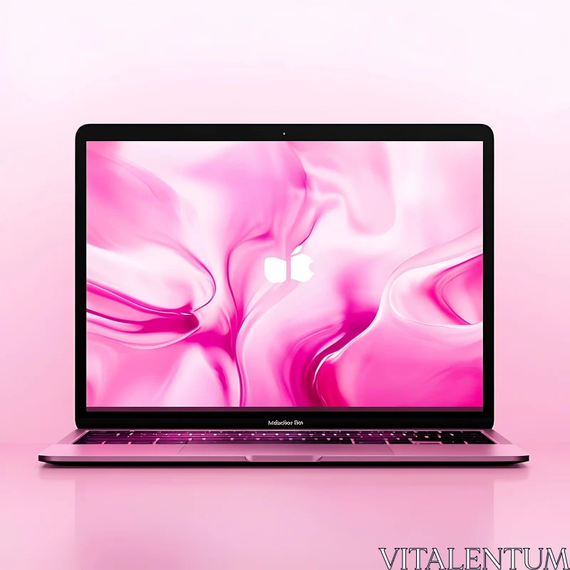 Modern Pink Laptop with Stylish Display AI Image