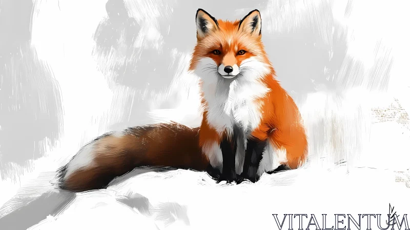 Elegant Fox in Digital Art AI Image