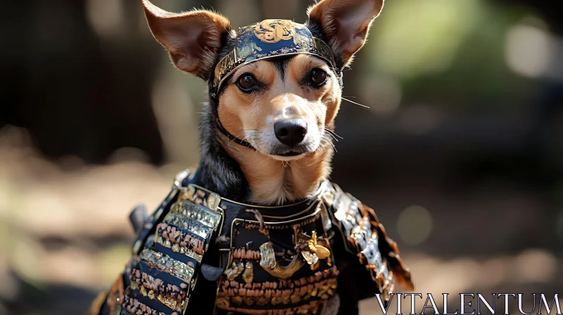 Dog in Samurai Armor AI Image