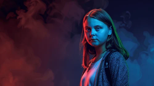 Portrait of Greta Thunberg in a Dreamlike Setting