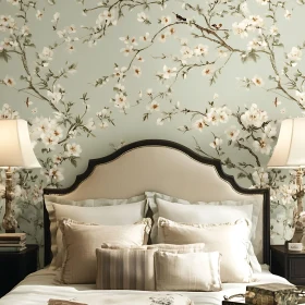 Vintage Floral Bedroom with Cream Decor