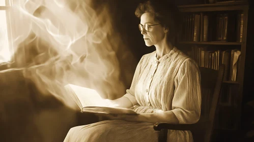 Enchanting Read: Woman Lost in Literature