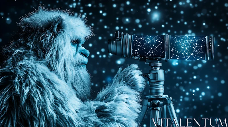 AI ART Abominable Astronomer: A Yeti's Cosmic Quest