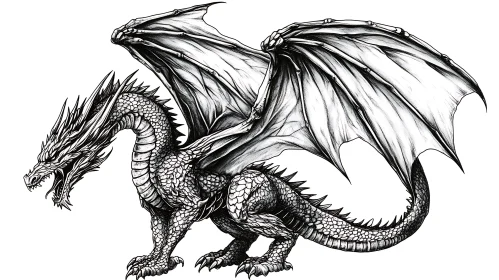 Monochrome Dragon Artwork