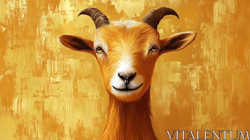 Artistic Goat Portrait AI Image