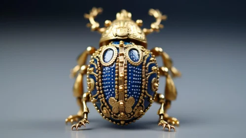 Exquisite Gold and Blue Bug - Ornate Object Portraiture Specialist