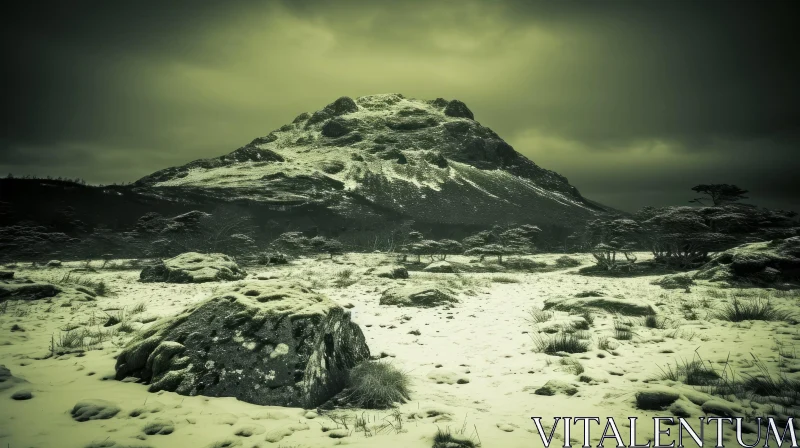 Mountain Landscape: A Captivating Snow-Covered Peak AI Image