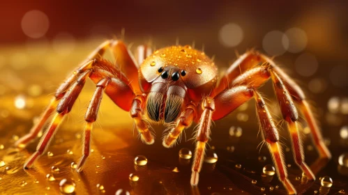 Rain-Kissed Spider: A Blend of Detail and Color in Insect Art