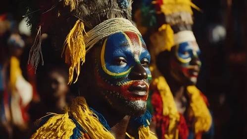 Man with Traditional Face Paint