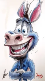 Smiling Cartoon Donkey Art