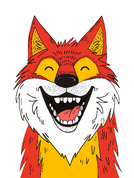 Playful Fox Head Illustration POD Design