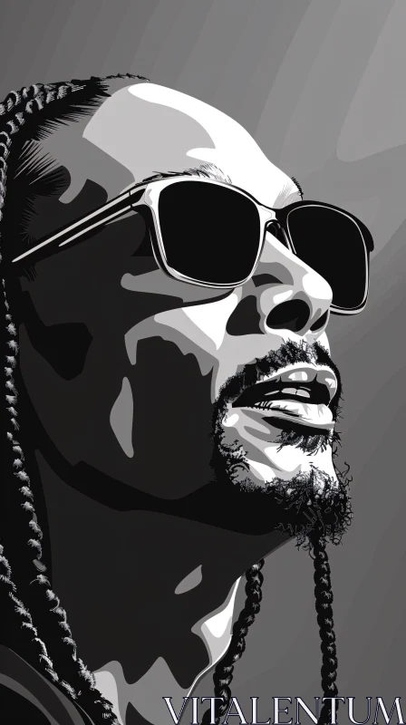 AI ART Stylized Monochrome Snoop Dogg Art