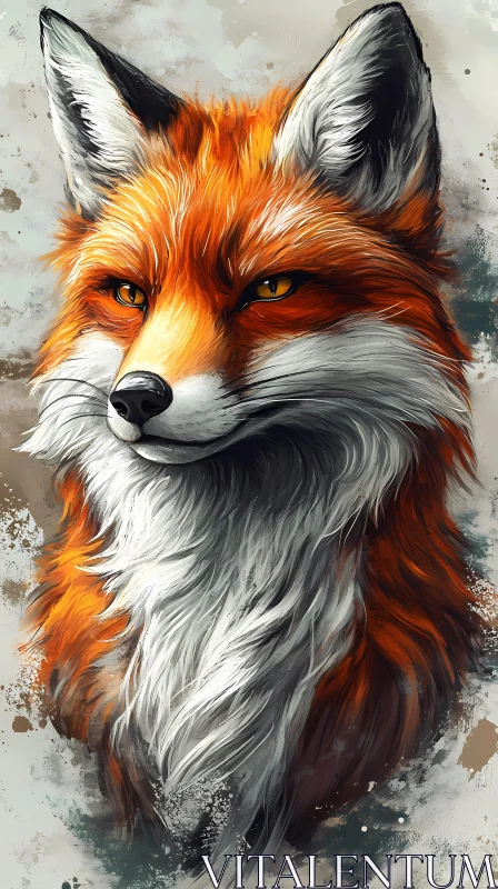 Artistic Fox Illustration AI Image