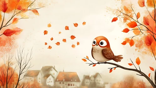 Enchanting Owl in Autumnal Ambiance