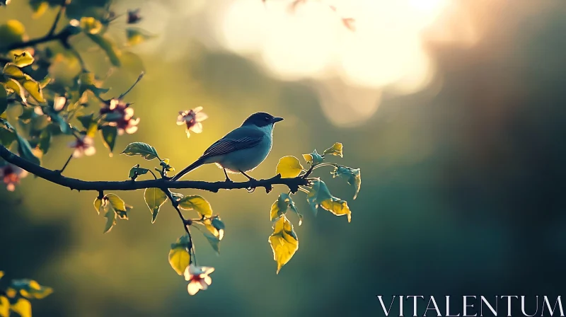 Peaceful Bird Nature Scene AI Image