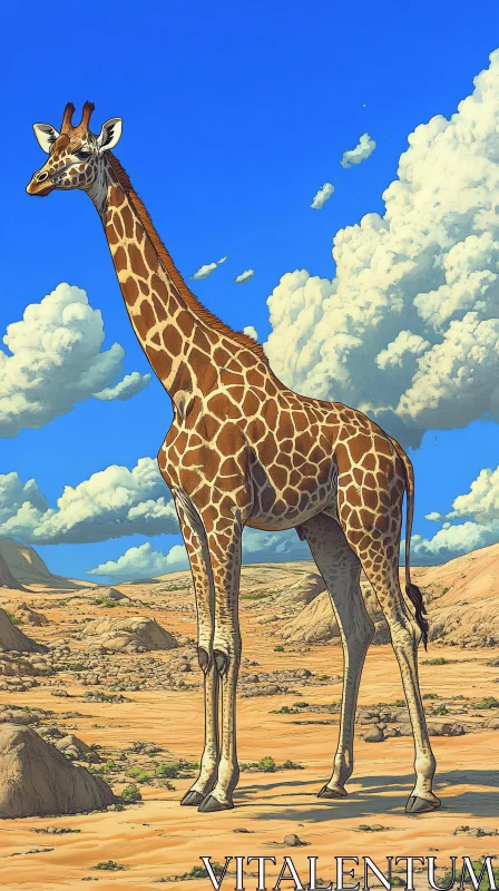 AI ART Graceful Giraffe in the Wild