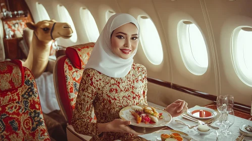 Opulent Dining Experience in an Airplane