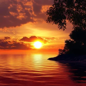Tranquil Sunset Seascape