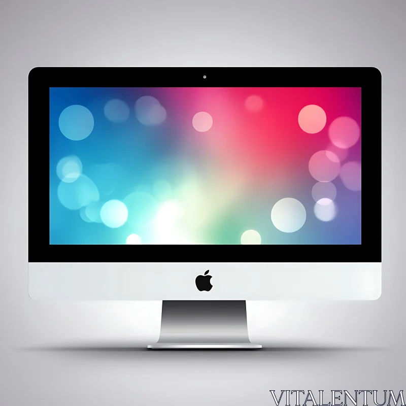 Sleek Desktop with Gradient Bokeh Background AI Image