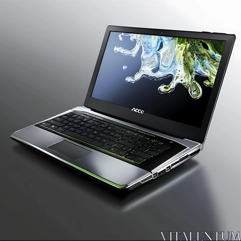 Futuristic Metallic Laptop Design AI Image