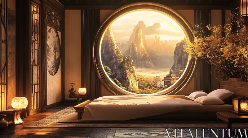 Mountain View Bedroom Interior Design AI Image