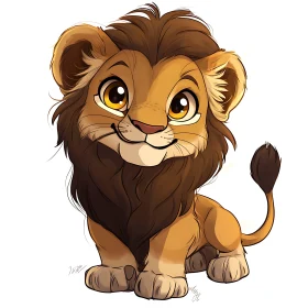 Cartoon Lion Cub Illustration