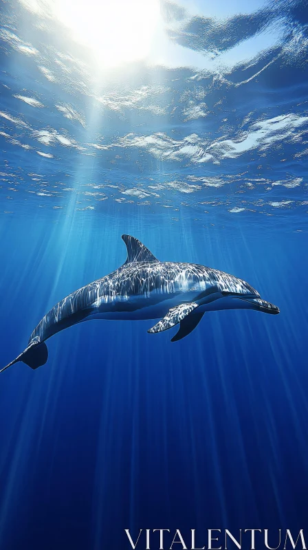 Aquatic Splendor of a Dolphin AI Image