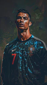 Cristiano Ronaldo in Team Jersey - Digital Art