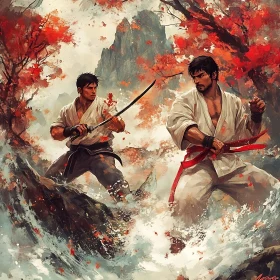 Katana Combat: Autumn's Fiery Battle