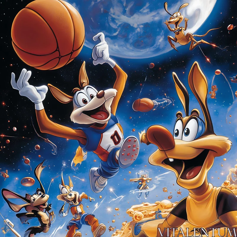 Space Jam Cartoon AI Image