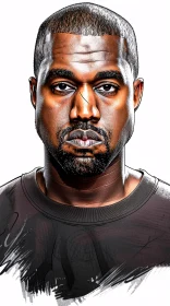 Kanye West Art Illustrative Portrait