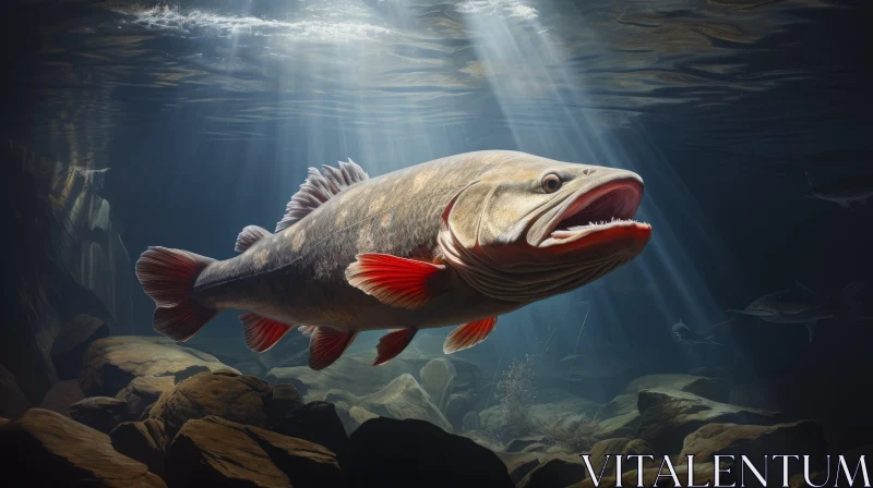 Captivating Bigmouth Bass Water Rendering | Realism and Precisionism AI Image