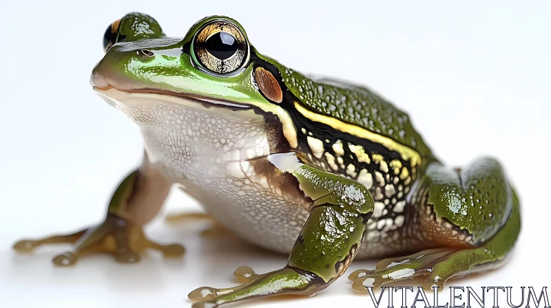 AI ART Green Frog in Detailed Close-Up