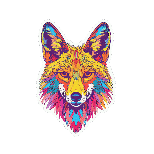 Colorful Fox Pop-Art Design for T-Shirt and POD POD Design