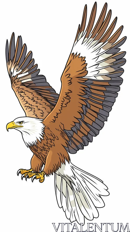 AI ART Illustration of an Eagle in Flight