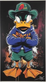 Stylish Cartoon Duck with Attitude