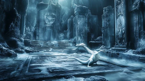 Dragon in Frozen Ruins