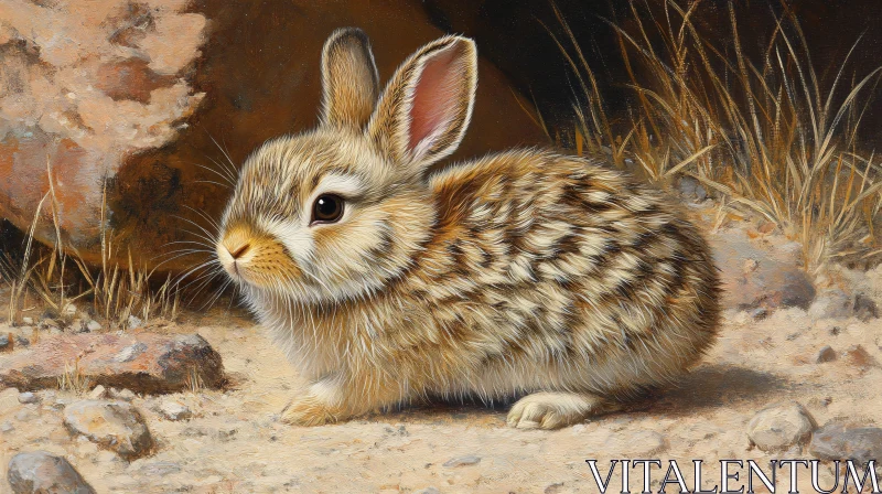 AI ART Wildlife Bunny in Natural Habitat