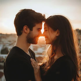 Affectionate Couple at Sunset