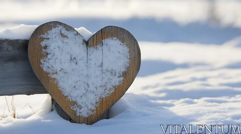 Snowy Heart Decoration AI Image