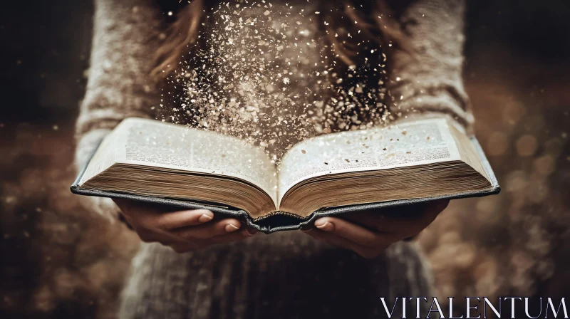 AI ART Mystical Book with Sparkling Dust