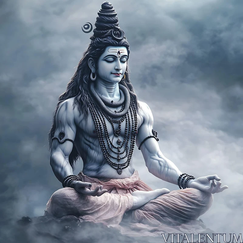 Serene Shiva in Contemplation AI Image