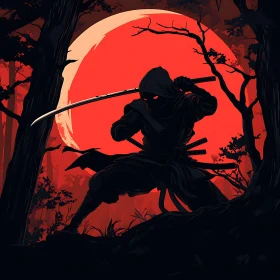 Stealthy Warrior in the Moonlight