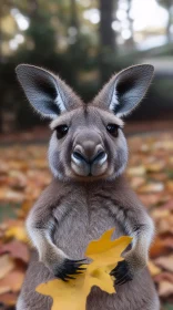 Kangaroo and Autumn Foliage