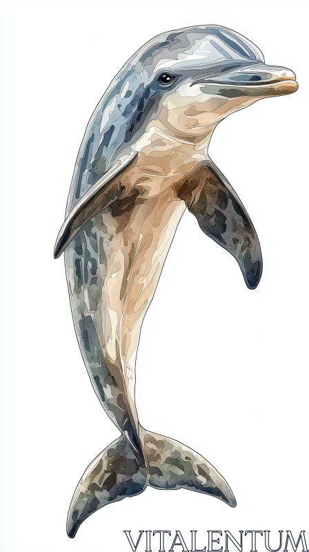 Stylized Dolphin Art AI Image