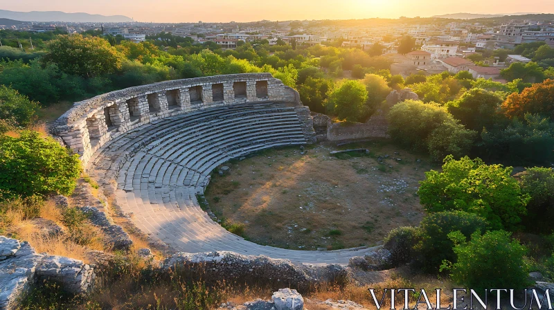 Sunrise Over Ancient Ruins AI Image