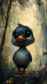Adorable Bird in Enchanted Woods