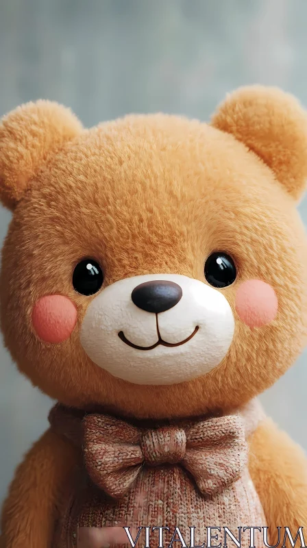 Charming Stuffed Teddy Bear AI Image